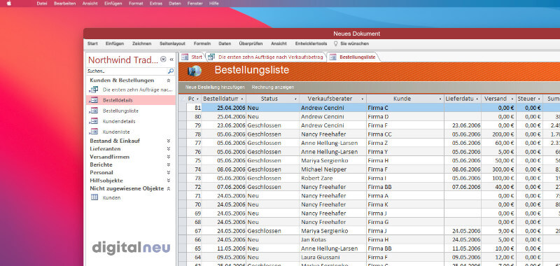 Microsoft Access auf dem Mac