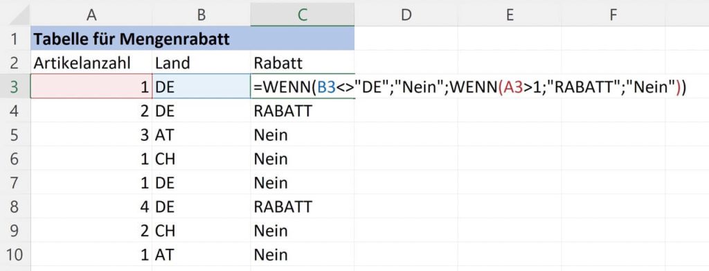 Verschachtelte WENN Funktion gelöst