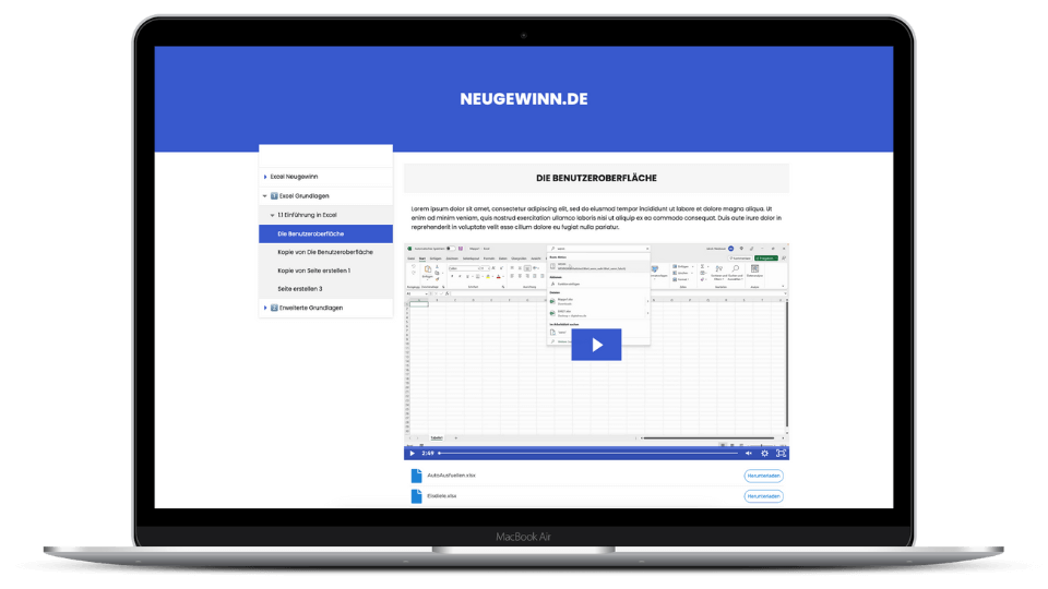 Excel Neugewinn Kurs