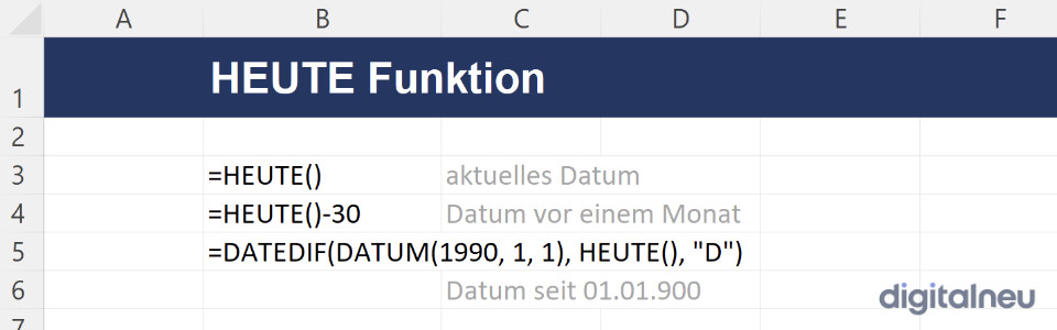 HEUTE Funktion in Excel: Aktuelles Datum einfach abrufen